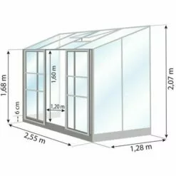 LAMS Serre Mélissa IDA 3300 De 3,30 M², Couleur Aluminium - Aluminium -Serre de jardin Boutique 11087948 3