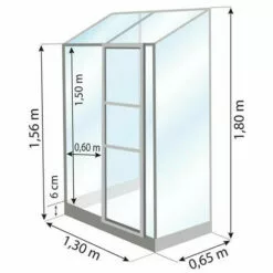 LAMS Serre Mélissa IDA 900 De 0,90 M² , Couleur Aluminium - Aluminium -Serre de jardin Boutique 11120966 3