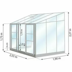 LAMS Serre Mélissa IDA 5200 De 4.90 M², Couleur Aluminium - Aluminium -Serre de jardin Boutique 11120967 3