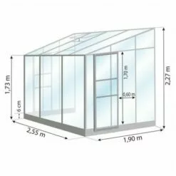 LAMS Serre Mélissa IDA 5200 De 4.90 M², Couleur Aluminium - Aluminium -Serre de jardin Boutique 11120967 4