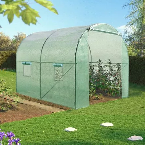 IDMARKET Serre Tunnel De Jardin 6M² Verte Gamme Maraîchère ROMA 2x3M - Vert 1 IDMARKET Serre Tunnel De Jardin 6M² Verte Gamme Maraîchère ROMA 2x3M - Vert