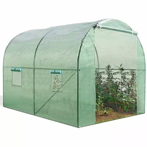 IDMARKET Serre Tunnel De Jardin 6M² Verte Gamme Maraîchère ROMA 2x3M - Vert 2 IDMARKET Serre Tunnel De Jardin 6M² Verte Gamme Maraîchère ROMA 2x3M - Vert – Image 2