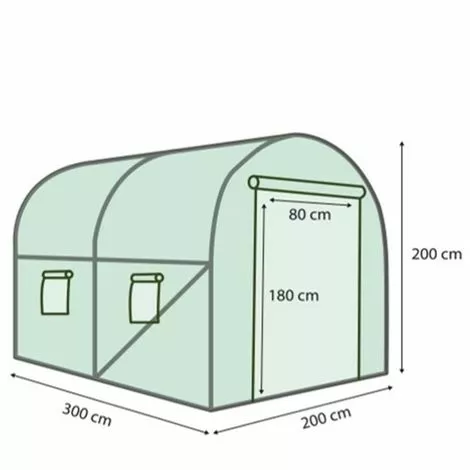 IDMARKET Serre Tunnel De Jardin 6M² Verte Gamme Maraîchère ROMA 2x3M - Vert 4 IDMARKET Serre Tunnel De Jardin 6M² Verte Gamme Maraîchère ROMA 2x3M - Vert – Image 4