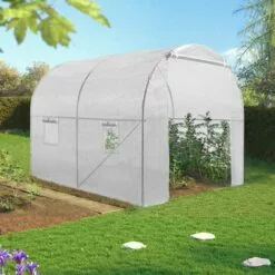 IDMARKET Serre Tunnel De Jardin 6M² Blanche Gamme Maraîchère ROMA 2x3M - Blanc