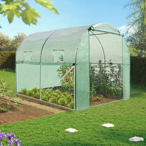 IDMARKET Serre Tunnel De Jardin 4 Saisons 6M² Verte Gamme Maraîchère ROMA 2x3M - Vert 1 IDMARKET Serre Tunnel De Jardin 4 Saisons 6M² Verte Gamme Maraîchère ROMA 2x3M - Vert