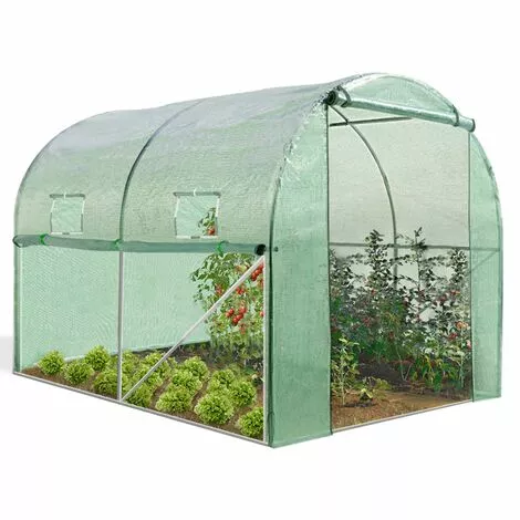IDMARKET Serre Tunnel De Jardin 4 Saisons 6M² Verte Gamme Maraîchère ROMA 2x3M - Vert 2 IDMARKET Serre Tunnel De Jardin 4 Saisons 6M² Verte Gamme Maraîchère ROMA 2x3M - Vert – Image 2