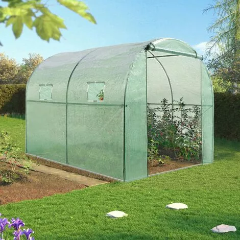 IDMARKET Serre Tunnel De Jardin 4 Saisons 6M² Verte Gamme Maraîchère ROMA 2x3M - Vert 3 IDMARKET Serre Tunnel De Jardin 4 Saisons 6M² Verte Gamme Maraîchère ROMA 2x3M - Vert – Image 3
