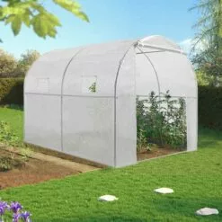 IDMARKET Bâche De Rechange 130G/M² Pour Serre Tunnel 6M² Blanche 4 Saisons ROMA - Blanc -Serre de jardin Boutique 11311712 5