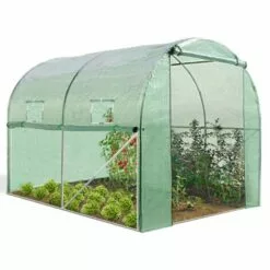 IDMARKET Bâche De Rechange 130G/M² Pour Serre Tunnel 6M² Verte 4 Saisons ROMA - Vert -Serre de jardin Boutique 11311713 3