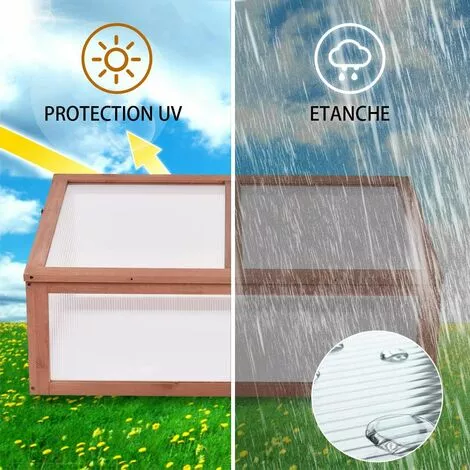 COSTWAY Serre De Jardin En Bois Massif Plantation Châssis Froid Fruits Plantes Balcon Jardinage 5 COSTWAY Serre De Jardin En Bois Massif Plantation Châssis Froid Fruits Plantes Balcon Jardinage – Image 5