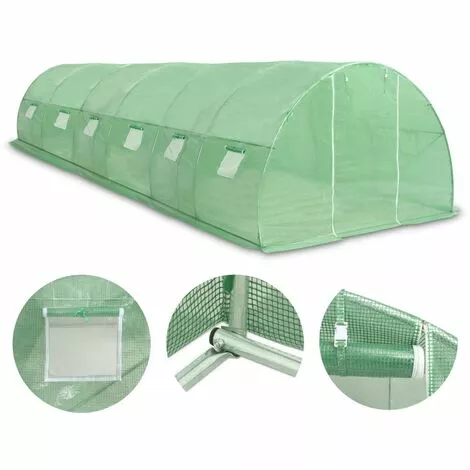 VidaXL Serre 27 M² 900x300x200 Cm - Vert 2 VidaXL Serre 27 M² 900x300x200 Cm - Vert – Image 2