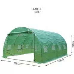 VOUNOT Serre De Jardin Tunnel 12m2 En Acier Galvanise -Serre de jardin Boutique 12682735 3