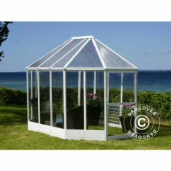 DANCOVER Kiosque De Jardin En Polycarbonate 6,96m², 2,41x3,3x2,58m, Blanc - Blanc