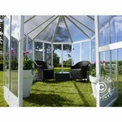 DANCOVER Kiosque De Jardin En Polycarbonate 6,96m², 2,41x3,3x2,58m, Blanc - Blanc -Serre de jardin Boutique 12727976 3