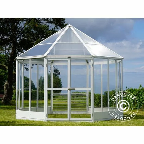 DANCOVER Kiosque De Jardin En Polycarbonate, Octogonal 7,37m², 2,98x2,98x2,78m, Blanc - Blanc 1 DANCOVER Kiosque De Jardin En Polycarbonate, Octogonal 7,37m², 2,98x2,98x2,78m, Blanc - Blanc