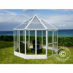 DANCOVER Kiosque De Jardin En Polycarbonate, Octogonal 7,37m², 2,98x2,98x2,78m, Blanc - Blanc 7 DANCOVER Kiosque De Jardin En Polycarbonate, Octogonal 7,37m², 2,98x2,98x2,78m, Blanc - Blanc -Serre de jardin Boutique 12727980 3