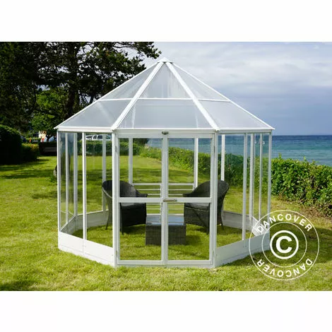 DANCOVER Kiosque De Jardin En Polycarbonate, Octogonal 7,37m², 2,98x2,98x2,78m, Blanc - Blanc 4 DANCOVER Kiosque De Jardin En Polycarbonate, Octogonal 7,37m², 2,98x2,98x2,78m, Blanc - Blanc – Image 4