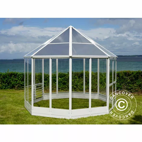 DANCOVER Kiosque De Jardin En Polycarbonate, Octogonal 7,37m², 2,98x2,98x2,78m, Blanc - Blanc 5 DANCOVER Kiosque De Jardin En Polycarbonate, Octogonal 7,37m², 2,98x2,98x2,78m, Blanc - Blanc – Image 5