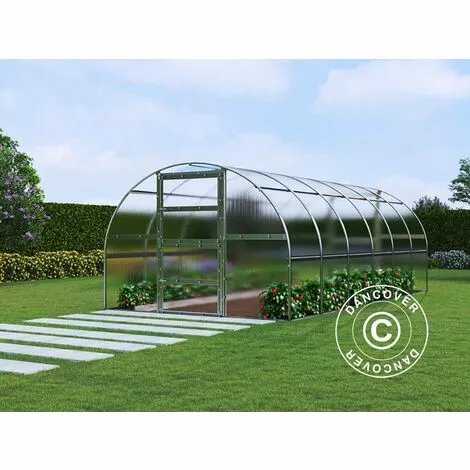DANCOVER Serre Polycarbonate TITAN Arch 280, 18m², 3x6m, Argent - Argenté 1 DANCOVER Serre Polycarbonate TITAN Arch 280, 18m², 3x6m, Argent - Argenté
