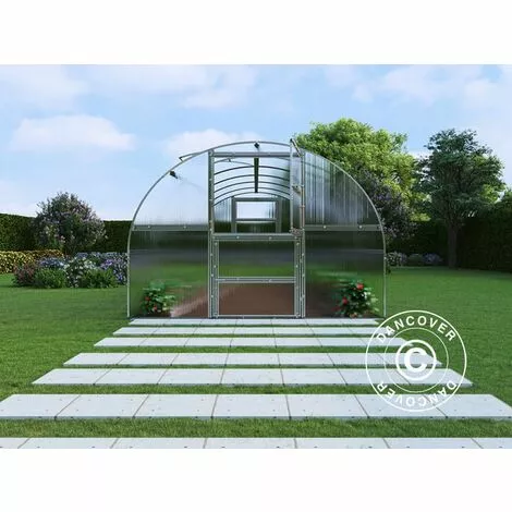 DANCOVER Serre Polycarbonate TITAN Arch 280, 18m², 3x6m, Argent - Argenté 4 DANCOVER Serre Polycarbonate TITAN Arch 280, 18m², 3x6m, Argent - Argenté – Image 4