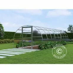DANCOVER Serre Polycarbonate TITAN Arch 280, 24m², 3x8m, Argent - Argenté