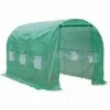 Outsunny Serre De Jardin Tunnel 7m² 3,5L X 2l X 2H M Châssis Tubulaire Acier Galvanisé Renforcé 6 Fenêtres 1 Portes Vert - Vert
