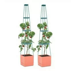 Waldbeck Tomato Tower Lot 2 Pots Plantes Tomates 25x150x25cm Tuteur Polypropylèn