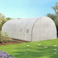 IDMARKET Serre Tunnel De Jardin 18 M² Blanche Gamme Maraîchère CRIMÉE 6x3 M - Blanc -Serre de jardin Boutique 1317829 3