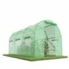 EUROSPEN Serre De Jardin Tunnel 7m² - Bâche Armée - Avec Fenêtres Latérales Et Porte Zipée - Vert