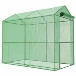 EUROSPEN Serre De Jardin 2m² - Bâche Armée - Avec étagères Et Porte Zipée - Vert -Serre de jardin Boutique 13183095 3