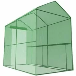 EUROSPEN Serre De Jardin 2m² - Bâche Armée - Avec étagères Et Porte Zipée - Vert -Serre de jardin Boutique 13183095 4