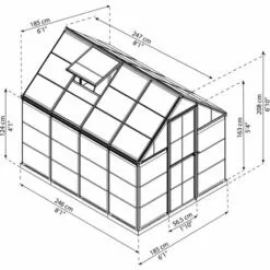 Palram - Canopia | Serre De Jardin Harmony 4.6m² Argent -Serre de jardin Boutique 13736029 5