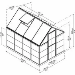 Palram - Canopia | Serre De Jardin Hybrid 4.6m² Argent 9 Palram - Canopia | Serre De Jardin Hybrid 4.6m² Argent -Serre de jardin Boutique 13736039 5