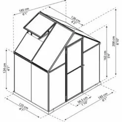 Palram - Canopia | Serre De Jardin Mythos 2.3m² Argent -Serre de jardin Boutique 13736049 5