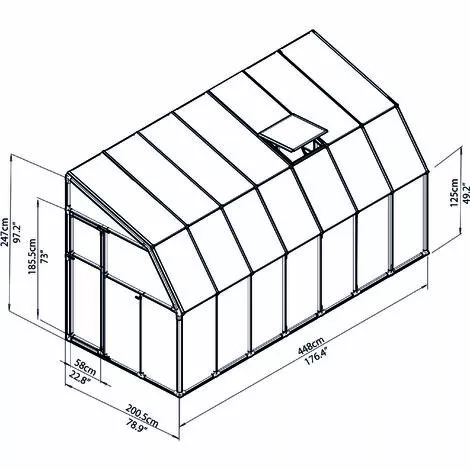 Palram - Canopia | Véranda Sun Room 2X4.5 Blanche 4 Palram - Canopia | Véranda Sun Room 2X4.5 Blanche – Image 4