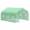 Outsunny Serre Tunnel De Jardin 3,5 X 3 X 2 M Grande Taille 6 Fenêtres Vert