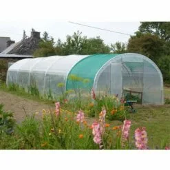 ATOUT LOISIR Serre Tunnel PRO-400 Larg 4 M , L 4 M, Façade 1 Porte Simple Et 1 Façade Pleine