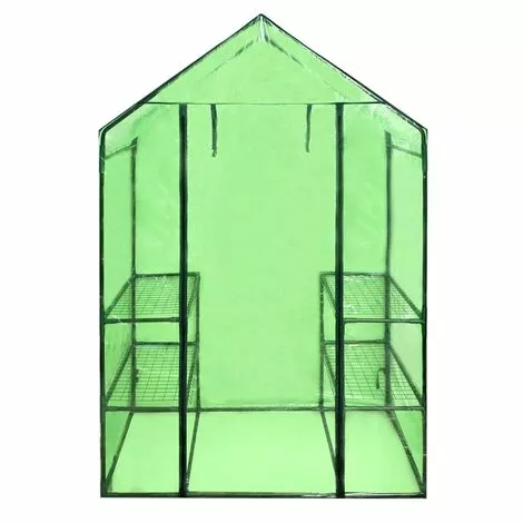 VidaXL Serre Avec 4 étagères - Vert 3 VidaXL Serre Avec 4 étagères - Vert – Image 3