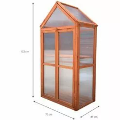 Serre De Jardin Gardiun Wooden IV 41x70x132 Cm En Bois Et Polycarbonate -Serre de jardin Boutique 15884326 4