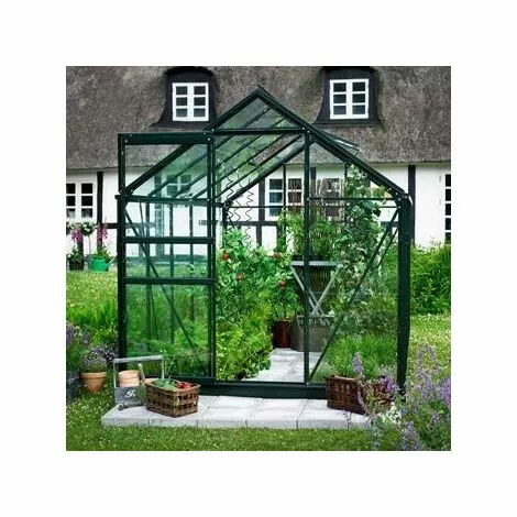 HALLS Popular 66 En Verre Horticole - 3.80 M², Couleur Forest Green, Base Sans Base - Forest Green 2 HALLS Popular 66 En Verre Horticole - 3.80 M², Couleur Forest Green, Base Sans Base - Forest Green – Image 2
