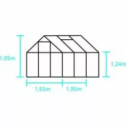 HALLS Serre Polycarbonate Popular 66 - 3.80 M², Couleur Silver, Base Sans Base - Silver -Serre de jardin Boutique 16255983 3