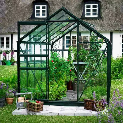 HALLS Serre En Verre Horticole Popular 86 - 5 M², Couleur Silver, Base Sans Base - Silver 2 HALLS Serre En Verre Horticole Popular 86 - 5 M², Couleur Silver, Base Sans Base - Silver – Image 2