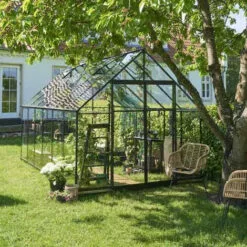 HALLS Serre En Verre Trempé Qube+ 812 - 9.90 M², Base Sans Base