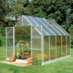 HALLS Serre Polycarbonate Magnum 108 - 8.30 M², Couleur Silver, Base Sans Base - Silver