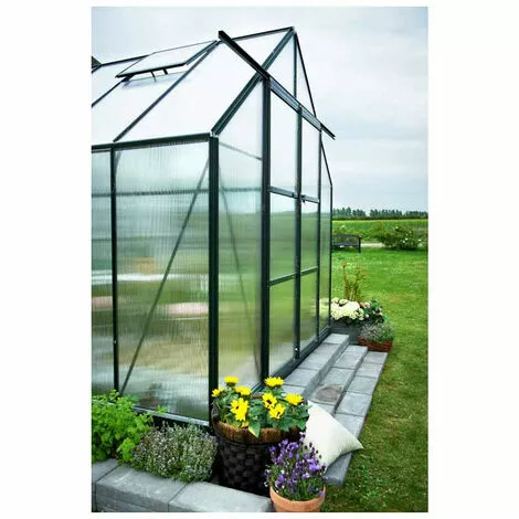 HALLS Serre Polycarbonate Magnum 108 - 8.30 M², Couleur Silver, Base Sans Base - Silver 2 HALLS Serre Polycarbonate Magnum 108 - 8.30 M², Couleur Silver, Base Sans Base - Silver – Image 2