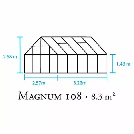 HALLS Serre Polycarbonate Magnum 108 - 8.30 M², Couleur Silver, Base Sans Base - Silver 3 HALLS Serre Polycarbonate Magnum 108 - 8.30 M², Couleur Silver, Base Sans Base - Silver – Image 3