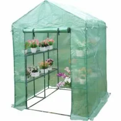 HABITAT ET JARDIN SERRE TOMATE PETUNIA- 2.04M² - 1.43 X 1.43 X 1.95 - Vert.