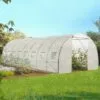 IDMARKET Serre Tunnel De Jardin 24m² Blanche Gamme Maraîchère DES ANDES 8x3M - Blanc