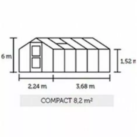 JULIANA Serre Polycarbonate Compact 8,20 M², Couleur Silver, Base Sans Base - Silver 5 JULIANA Serre Polycarbonate Compact 8,20 M², Couleur Silver, Base Sans Base - Silver – Image 5