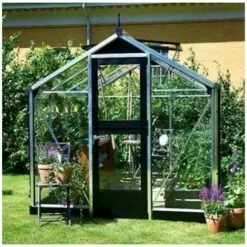 JULIANA Serre En Verre Trempé Compact 6,6m² , Couleur Silver, Base Sans Base - Silver -Serre de jardin Boutique 17858229 4